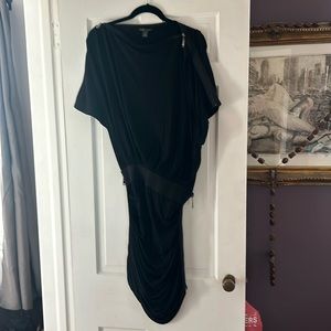 Caribbean Queen black dress with shoulder and bottom zippers